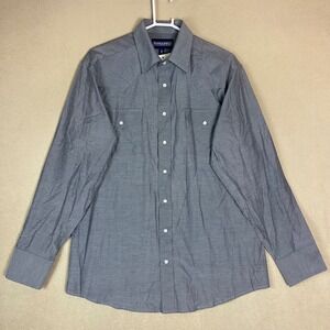 Panhandle Mens Long Sleeve Western Snap Front Geometric Print‎ Shirt L 16 1/2 36